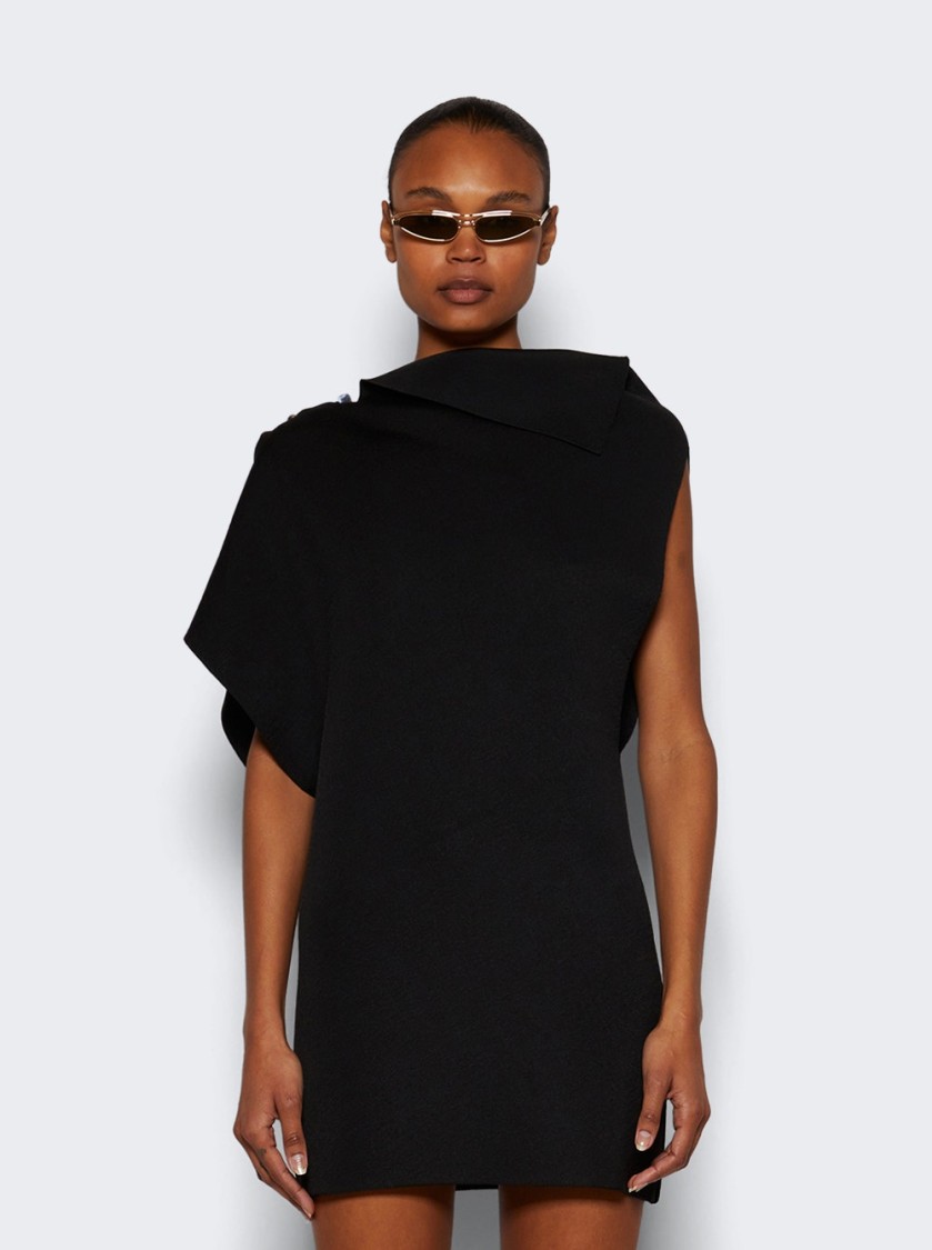 Shop Jacquemus La Mini Robe Trapeze Black