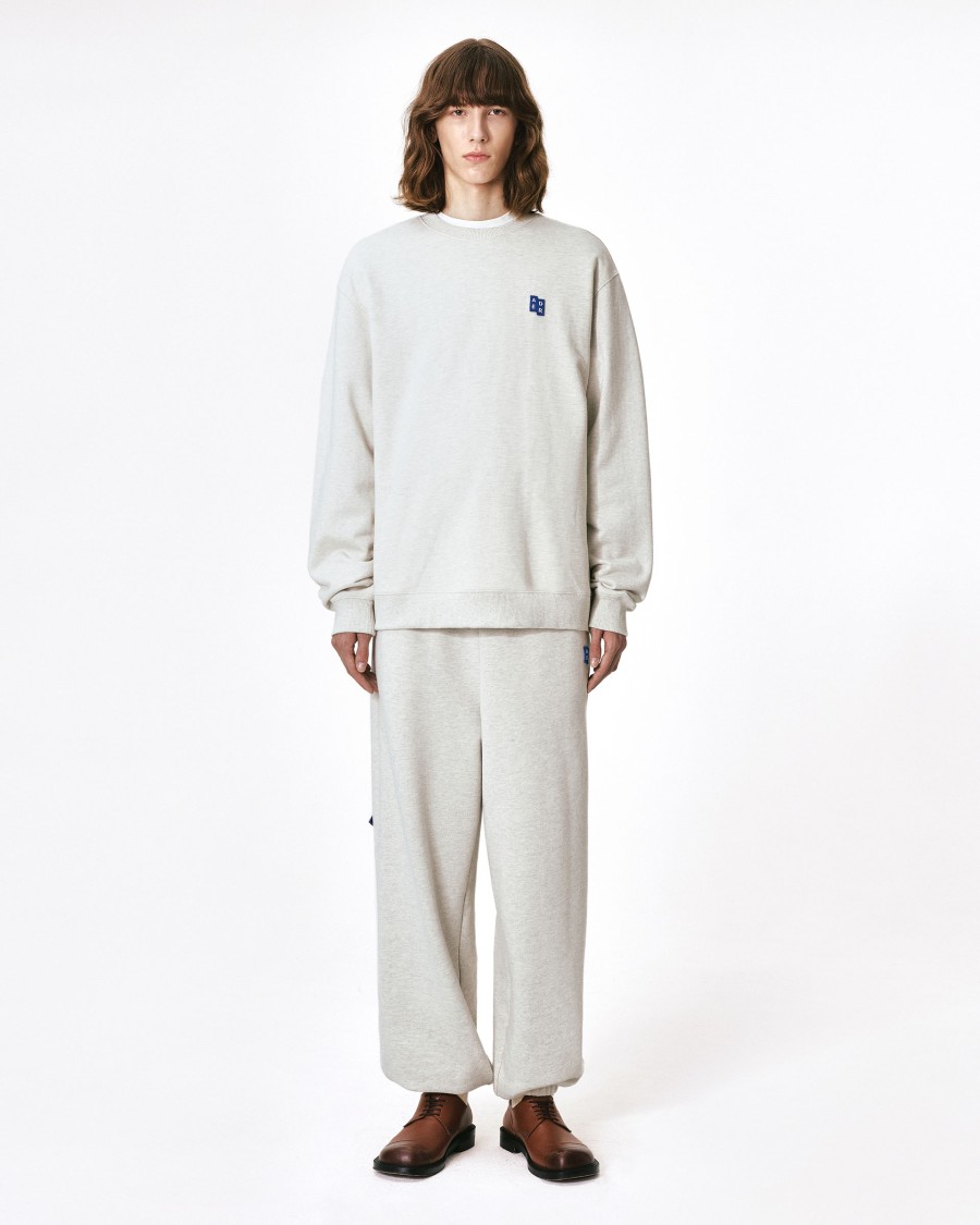 Adererror Semi-oversized Cotton Sweatshirt With Tetris Logo Patch In Neutral
