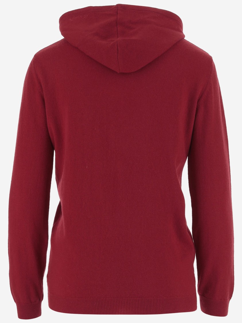 Hodakova Cotton Sweatshirt With Geometric Pattern And Hood In Red