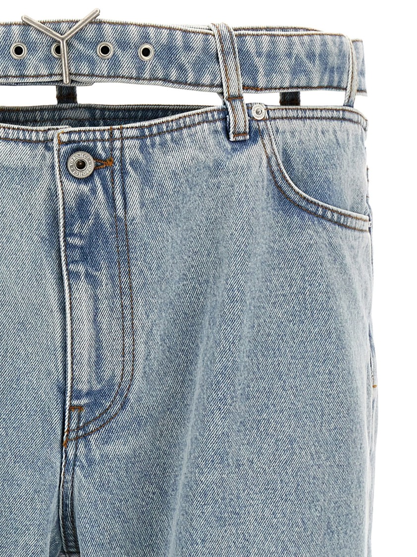 Y/Project 'Evergreen Y Belt' Jeans in Blue | THE LIST