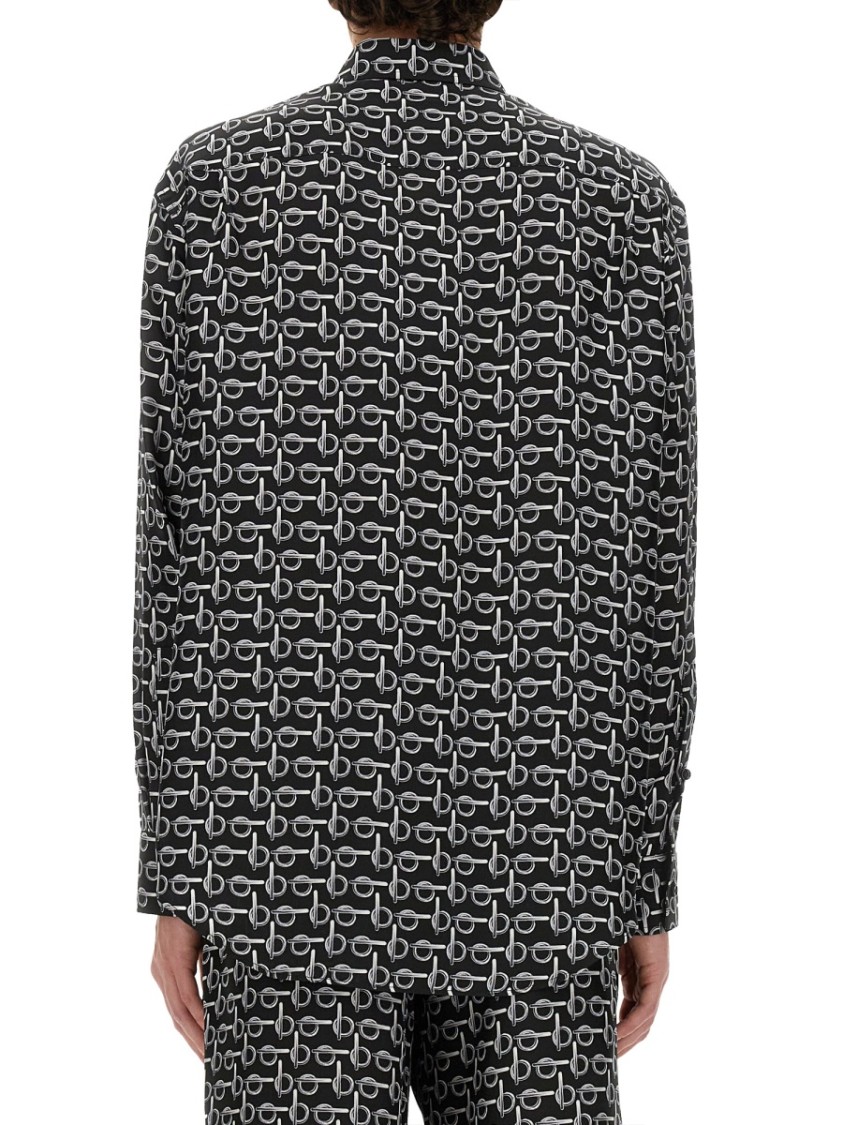 Shop Burberry Oversize Black Silk Shirt