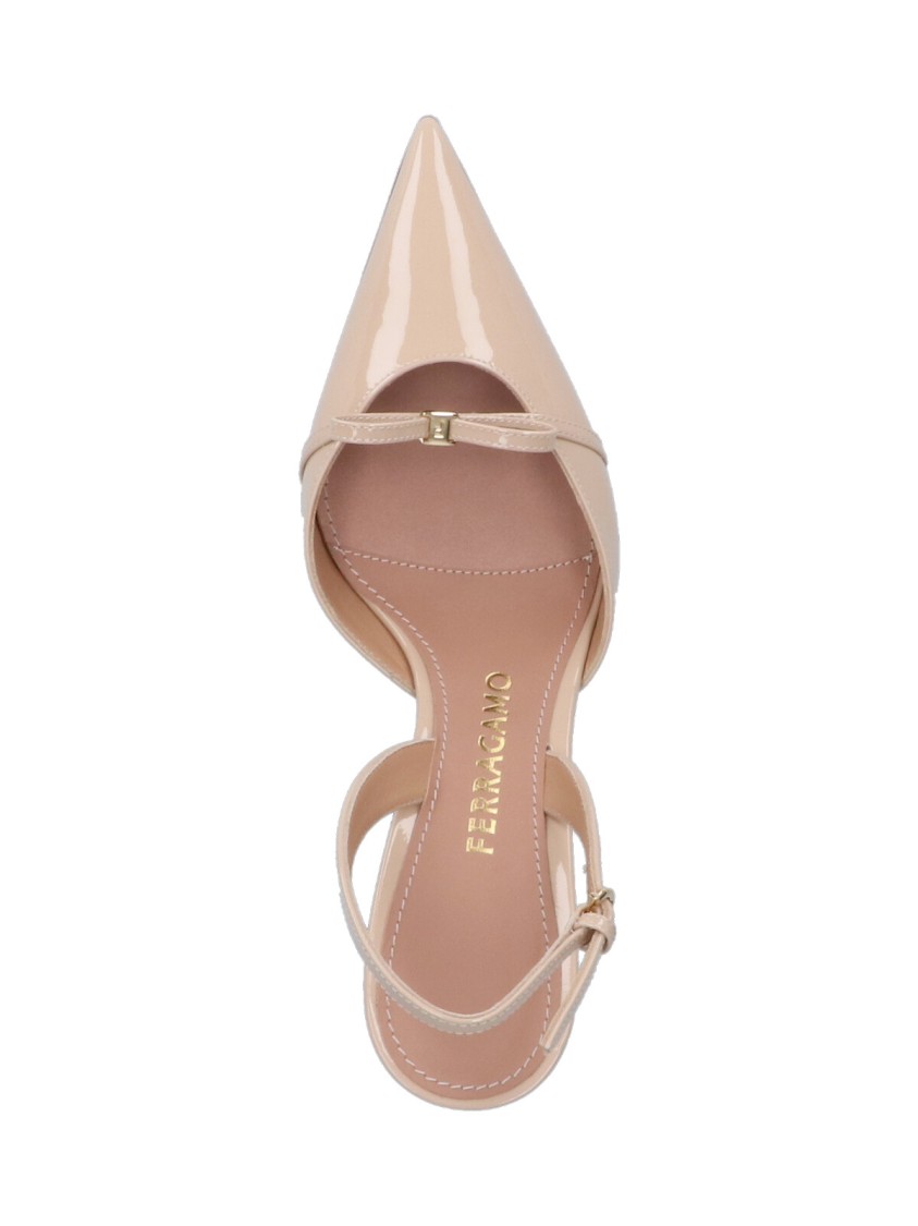Ferragamo Slingback Pumps With Bow - Pink In Pink