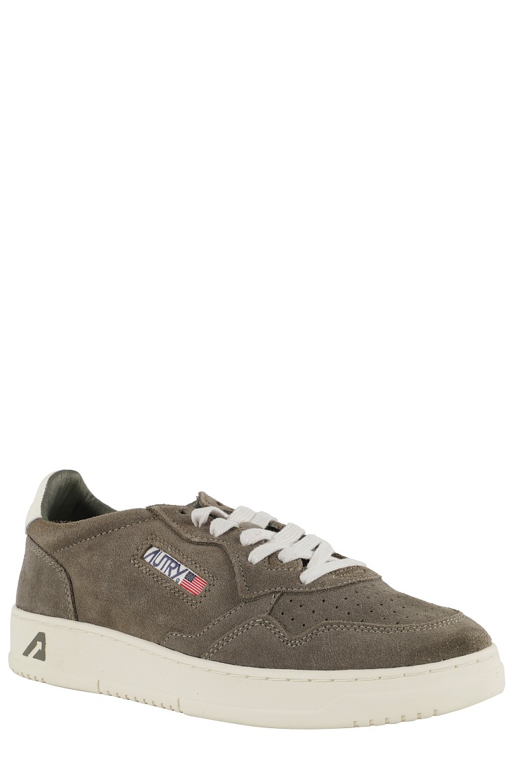 Autry Low-top Suede Sneakers With Rubber Sole And Lace-up Closure