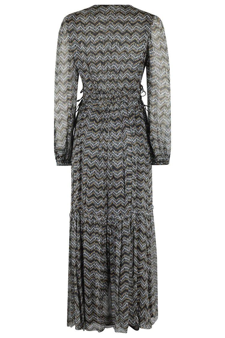 Shop Isabel Marant Étoile Draped Black Maxi Dress With V-neckline