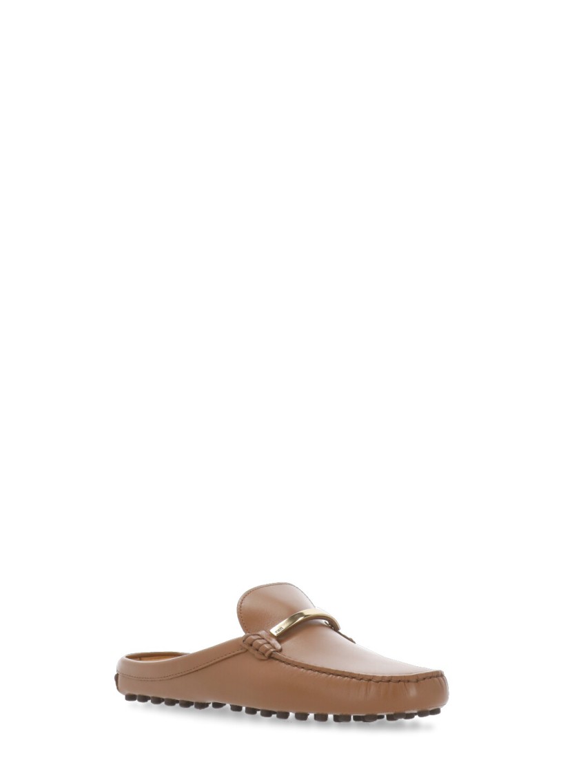 TOD'S TOD'S BROWN LEATHER SABOT 