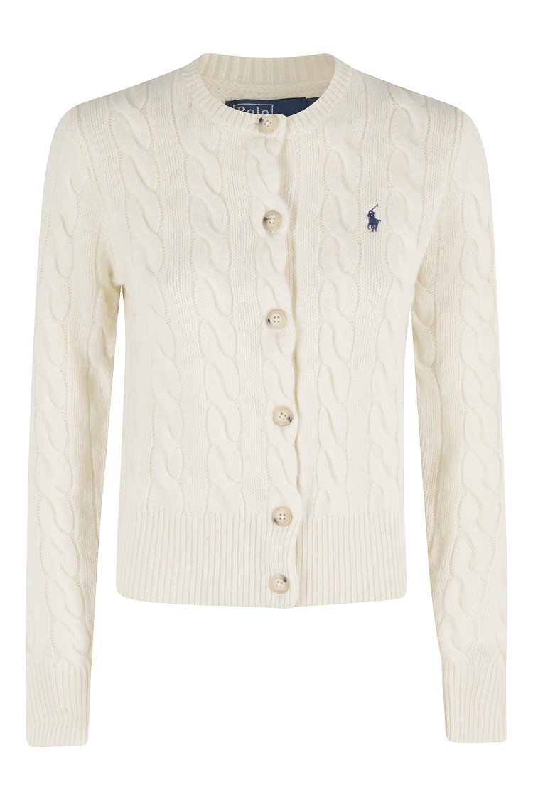 Polo Ralph Lauren Cable Knit Cardigan In Neutral