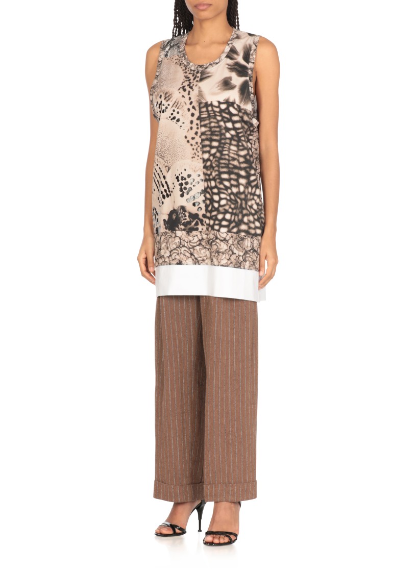 Shop Dries Van Noten Ivory Cotton Top