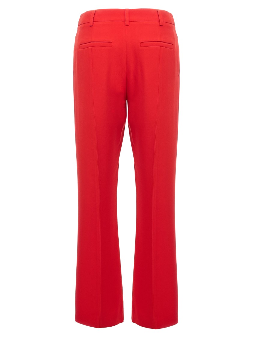 Valentino Garavani Silk Cady Trousers With Tailored Silhouette In Red