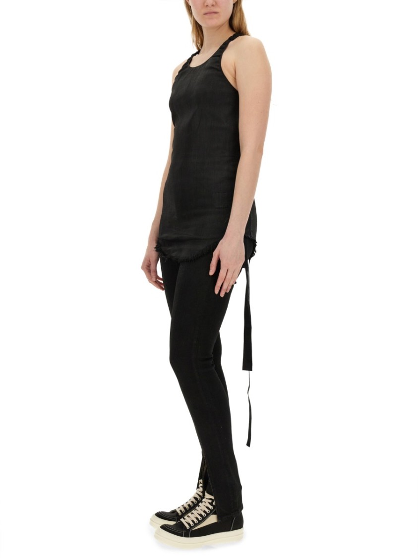 Rick Owens Drkshdw Drkshdw By Rick Owens Slim-fit Denim Top With Halter Neckline In Black