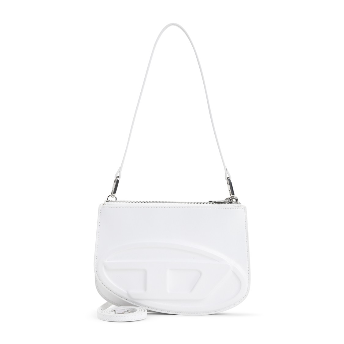 Diesel 1Dr Twin White Leather Mini Bag