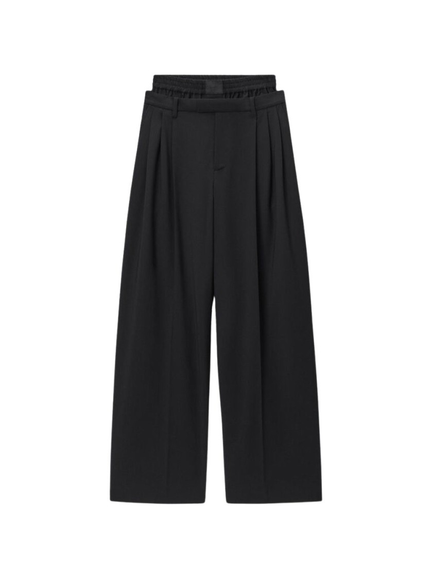 Alexander Wang Pleated Trouser With Boxer Black In Black