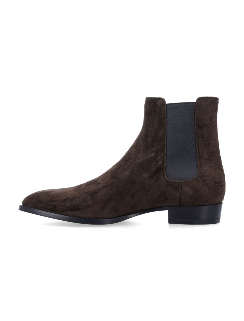 Saint Laurent Wyatt Chelsea Boots In Black