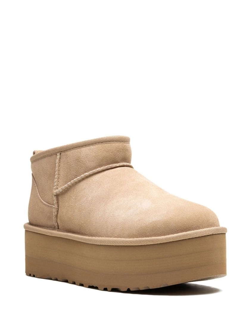Ugg Classic Ultra Mini 1135092-san Platform Boots Women Sand Suede Comfort Ankle In Brown