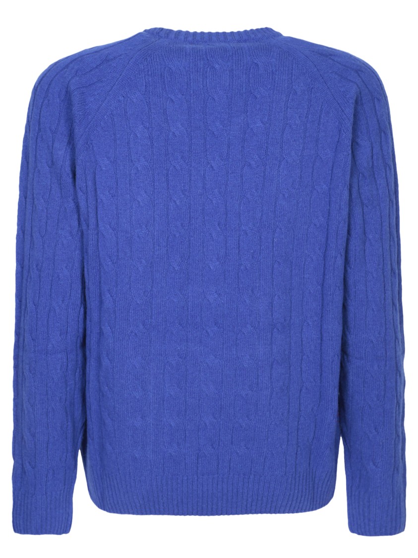 AMARANTO AMARANTO BLUE WOOL-CASHMERE KNITWEAR 
