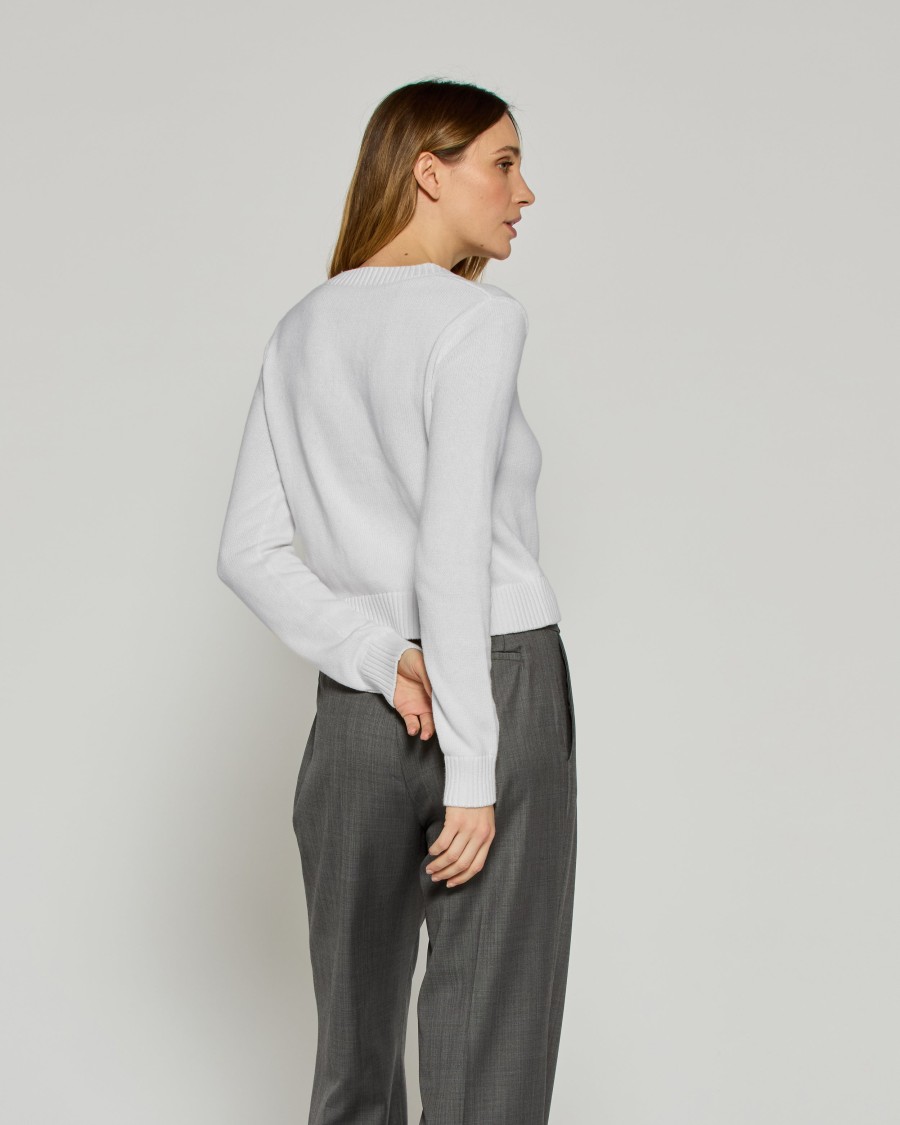 Serena Bute V-neck Semi Cropped Cardigan In Grey
