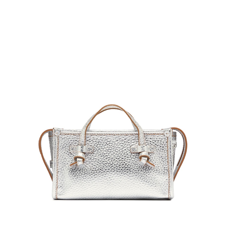 Gianni Chiarini Marcella Textured Silver Leather Shoulder Bag