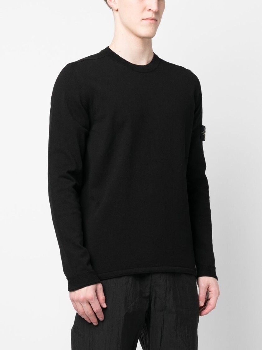 Shop Stone Island Relaxed Fit Long-sleeved Top In Black
