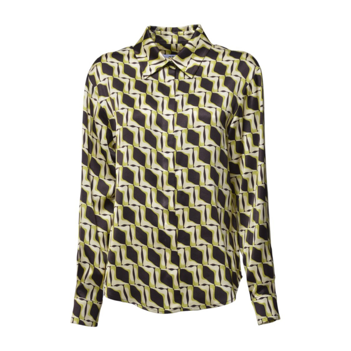 Msgm Multicolor Printed Viscose Satin Shirt In Multicolor