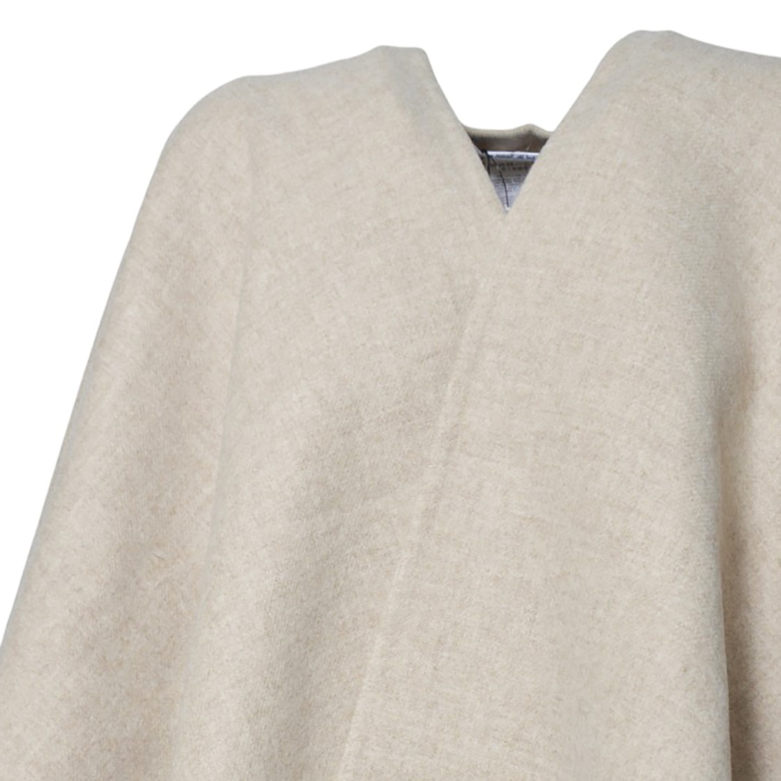 Max Mara Minimalist V-neck Poncho With Flowing Silhouette In Gray