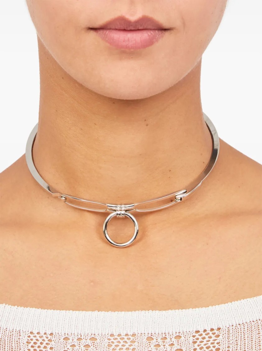 Mm6 Maison Margiela Mm6 By Maison Margiela Minimalist Silver-tone Choker Necklace