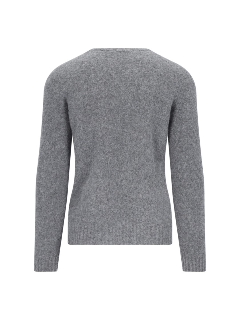 Drumohr Basic Sweater In Grey Wool Dark Shade