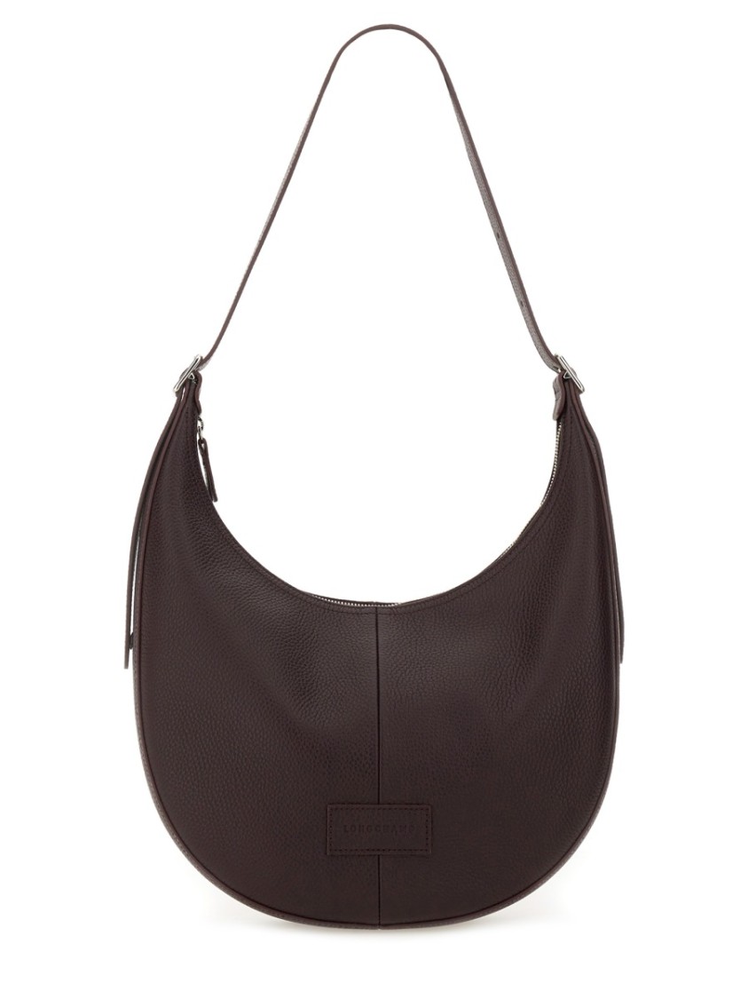 Longchamp Curved Shoulder Bag In Fine-grained Cowhide Leather