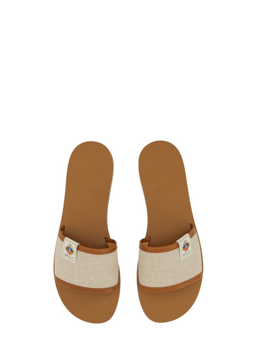 Shop Bally "sollie" Slide Sandals In Neutrals