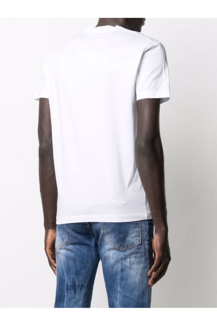 Dsquared2 White Crewneck T-shirt With Logo Print On The Front In White