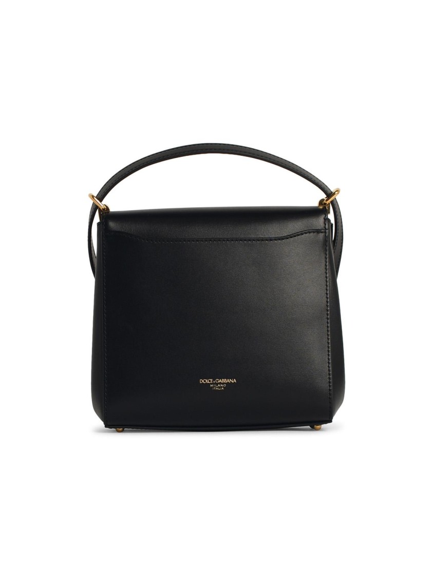 Dolce & Gabbana 'new Sicily' Black Leather Crossbody Bag Women In Black