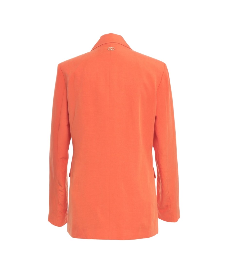 Liu •jo Liu Jo Single-breasted Blazer With Notched Lapels In Orange