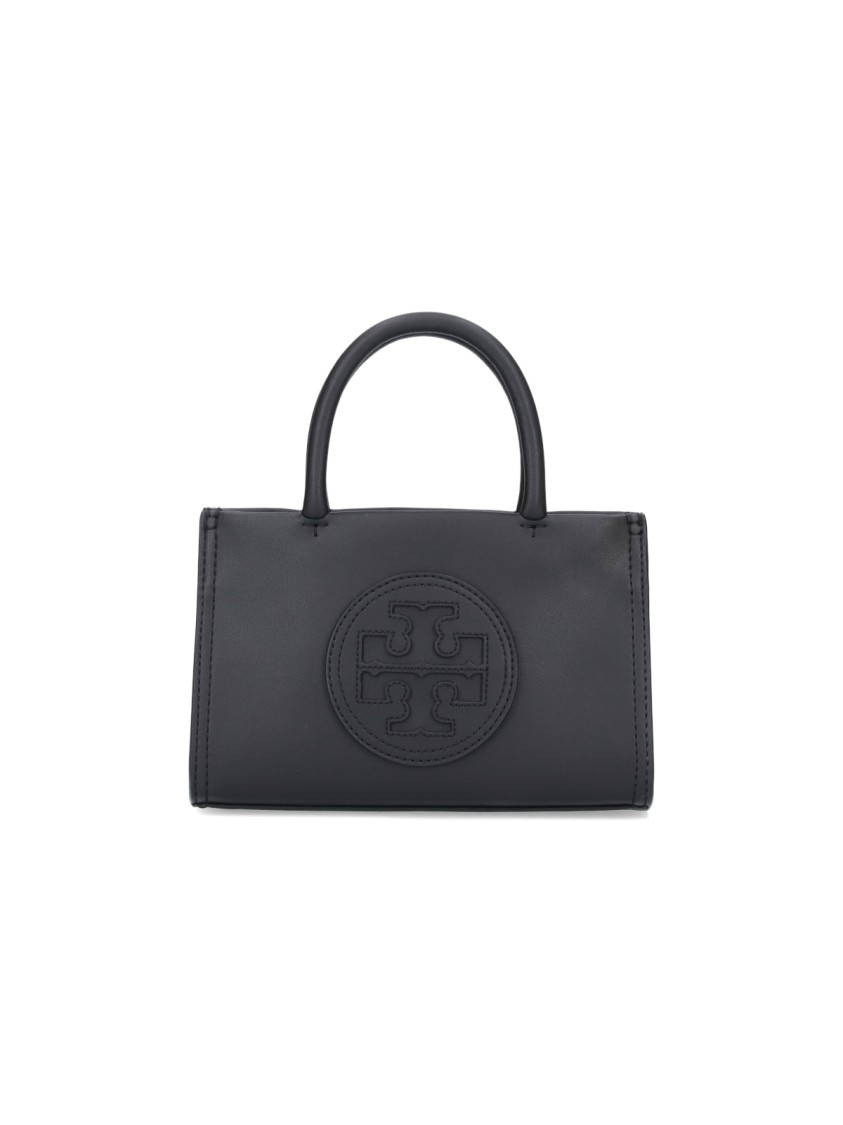 Tory Burch Mini "Ella" Bag In Black Biotex Fabric