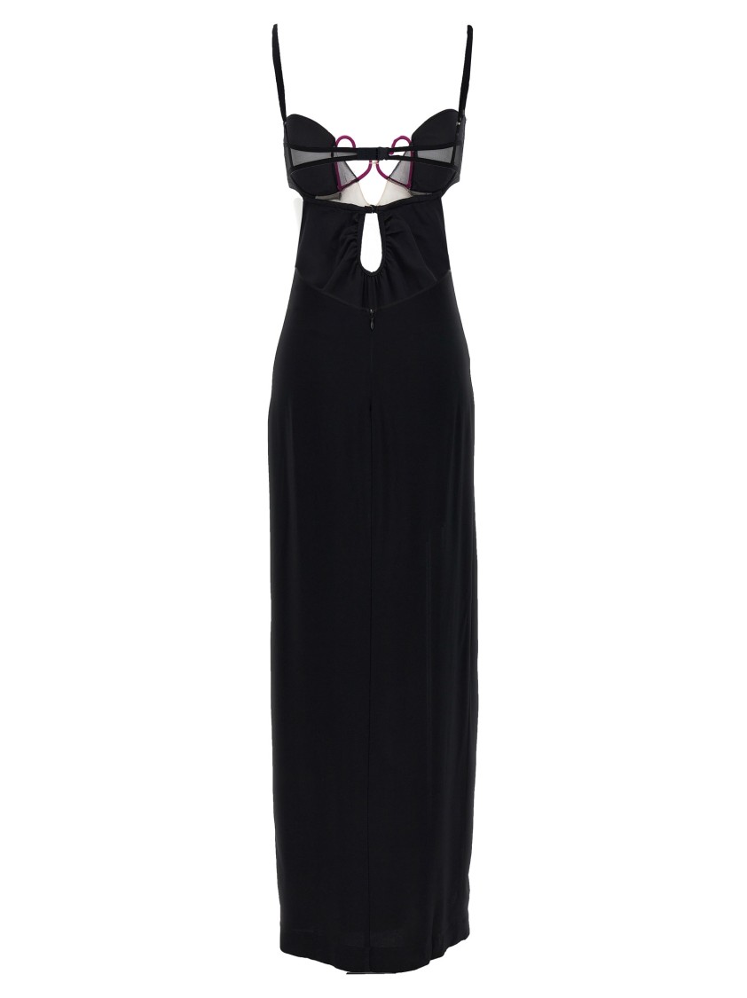 Nensi Dojaka Long Dress With Heart Detail In Black