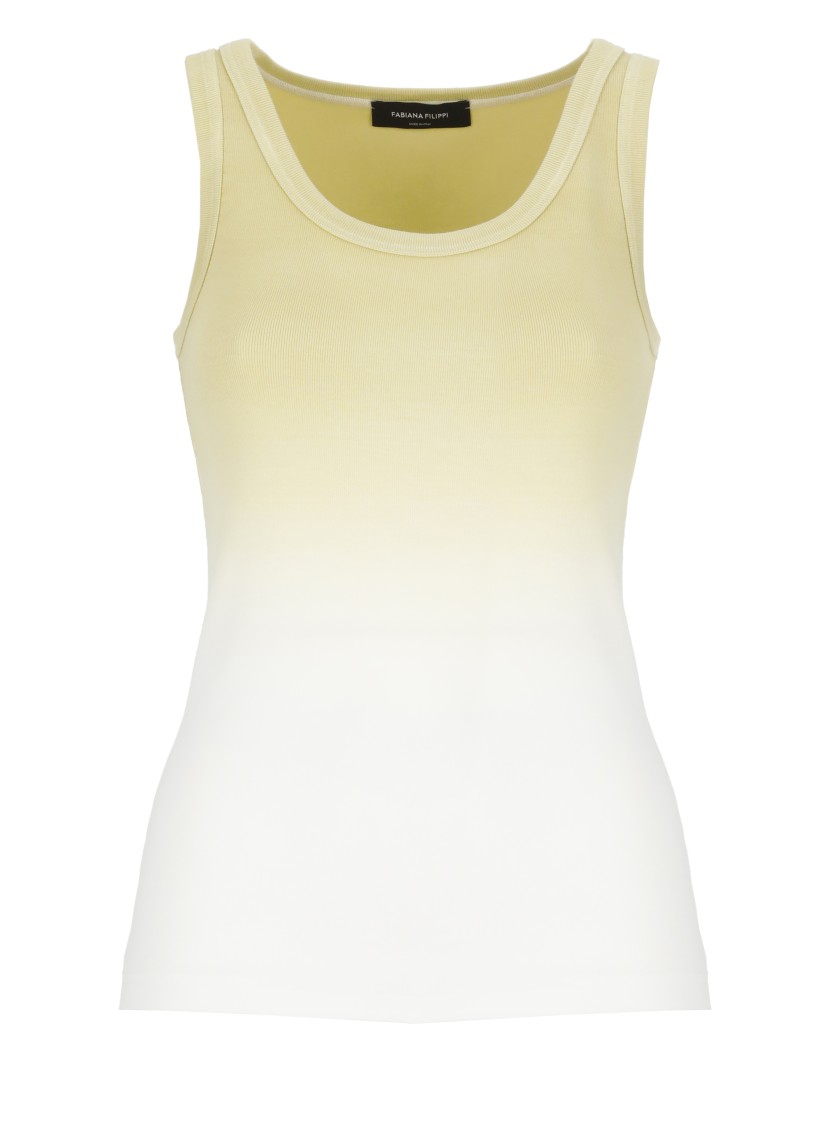 Fabiana Filippi Gradient Effet Ribbed Tank Top In White
