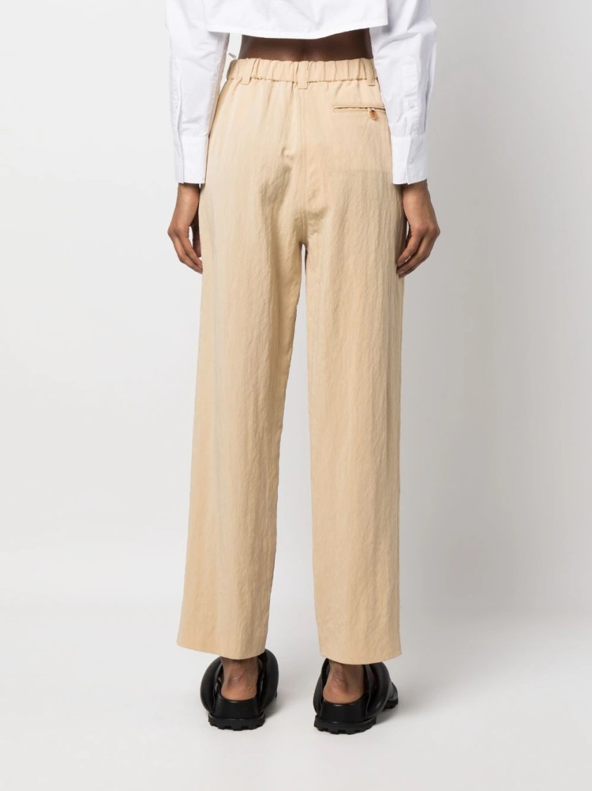 Kenzo Trousers High-waisted Elastic Waistband In Neutral