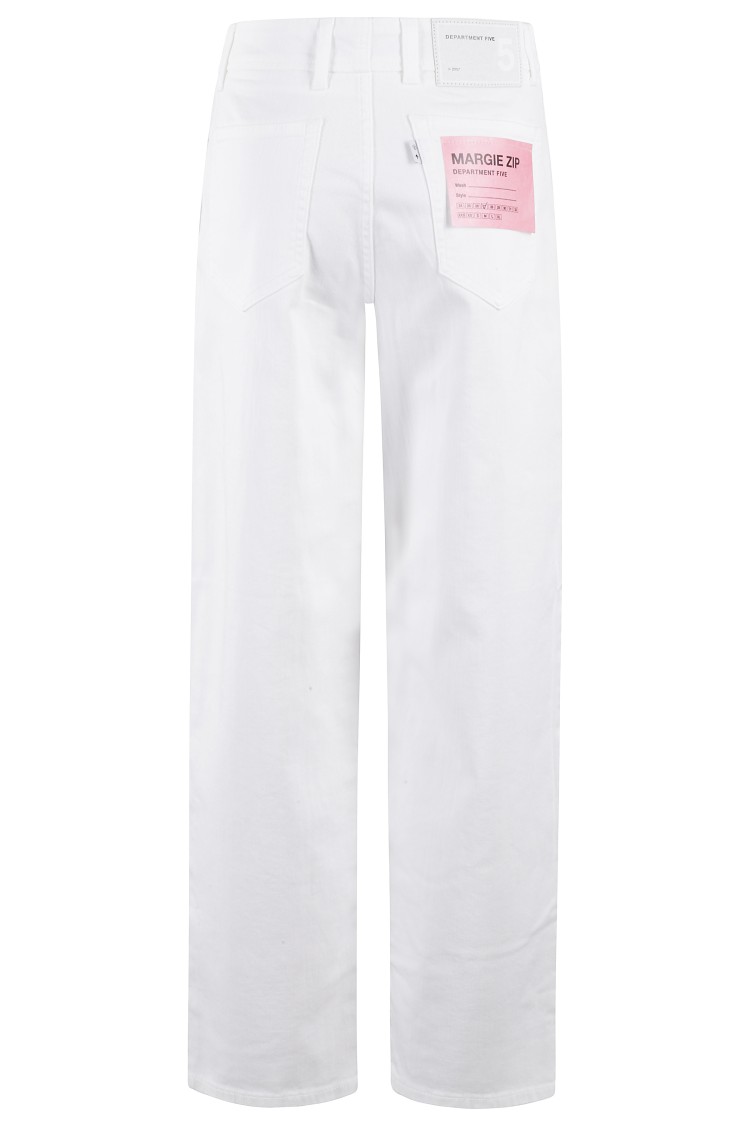 Department Five Carrot-leg White Jeans With Five-pocket Design In White