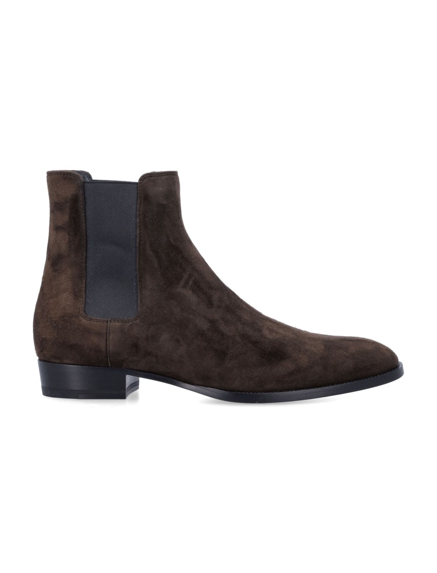 Saint Laurent Wyatt Chelsea Boots In Black