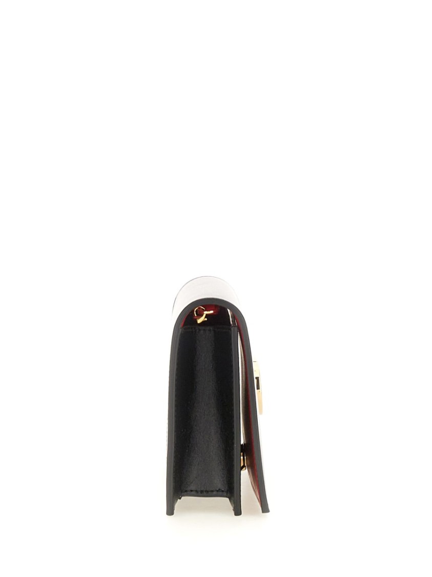 Shop Ferragamo Mini Bag With Gold-tone Clasp And Chain Strap