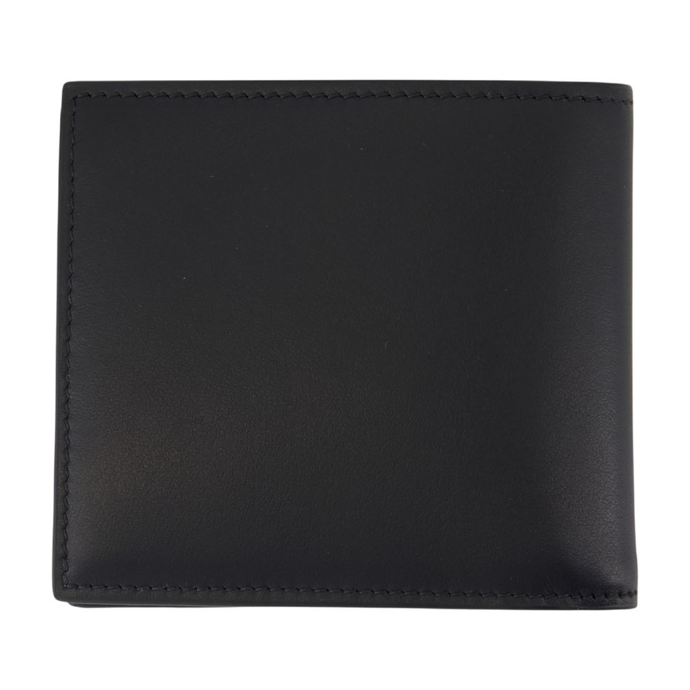 Alexander Mcqueen Bi Fold Cc Card Case - Leather - Black In Black