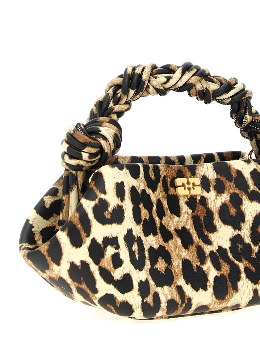 Ganni 'bou Bag Mini Leopard' Handbag In Brown
