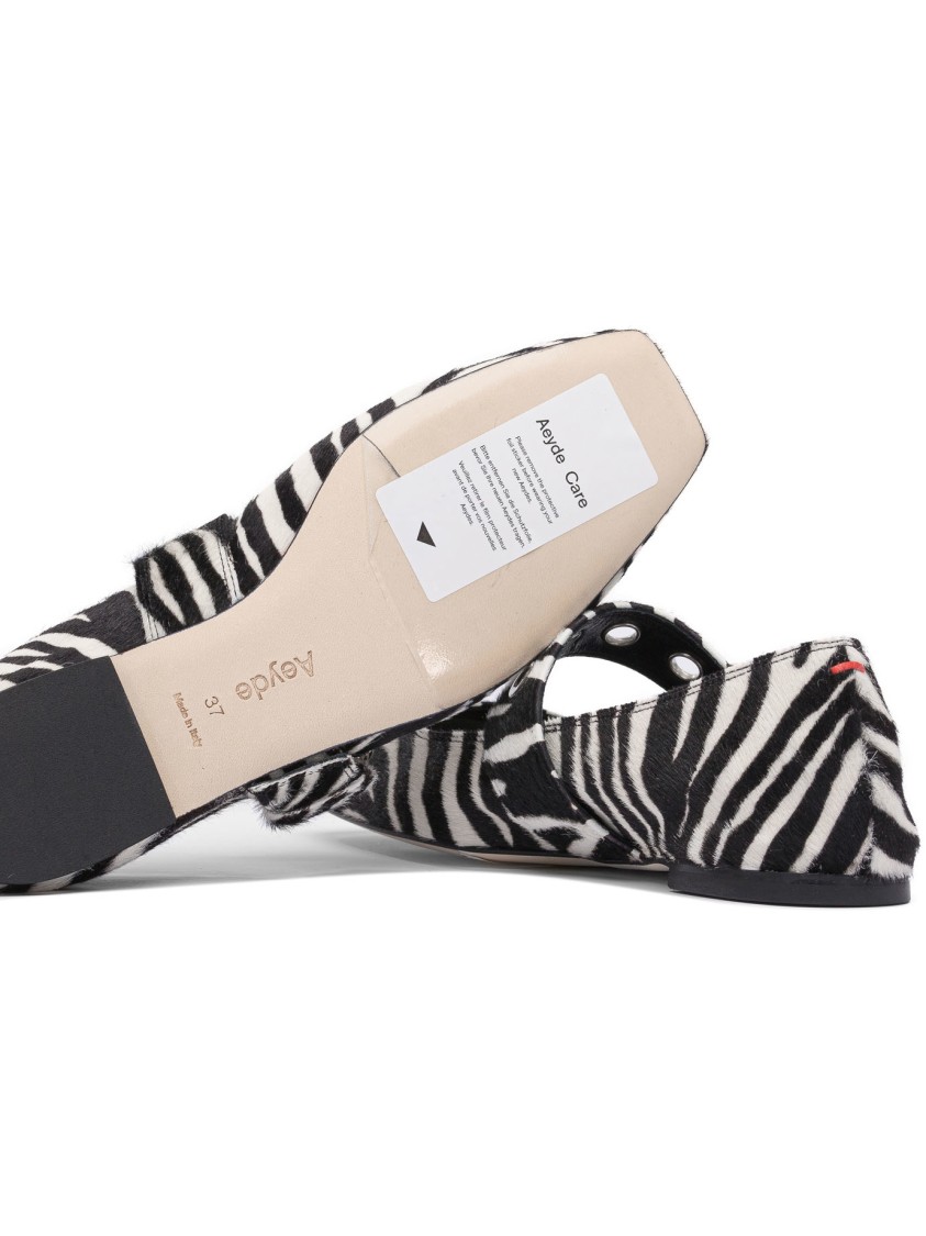 Aeyde Aeydē Zebra Print Ballerinas In Gray
