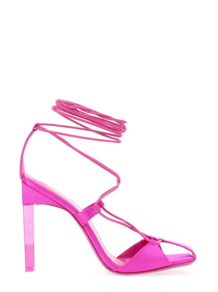 Attico Adele Lace-up Pumps In Pink