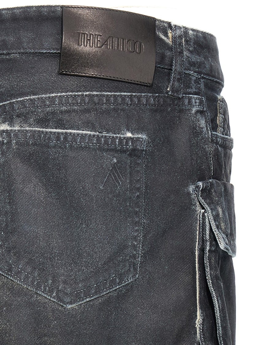 Attico Fay Cargo Mini Skirt In Gray