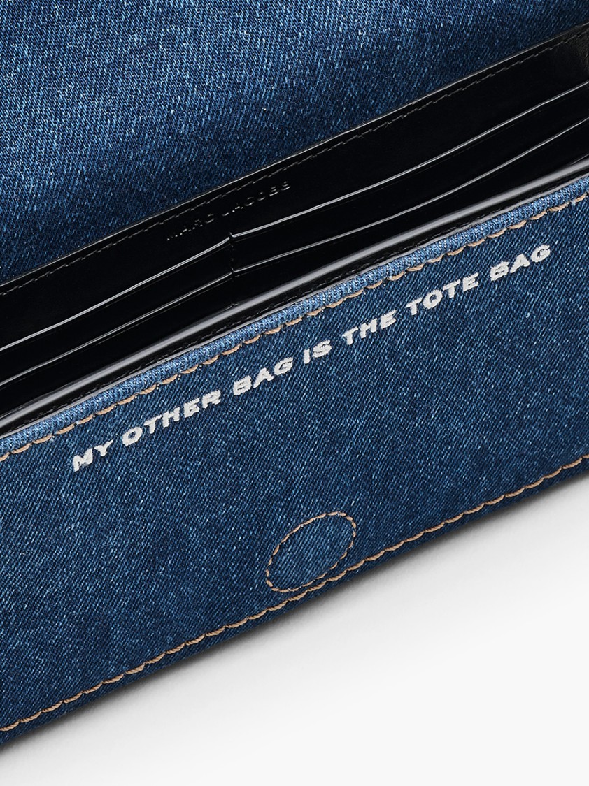 Marc Jacobs The Denim Chain Dark Wash Mini Cross-body Bag In Green