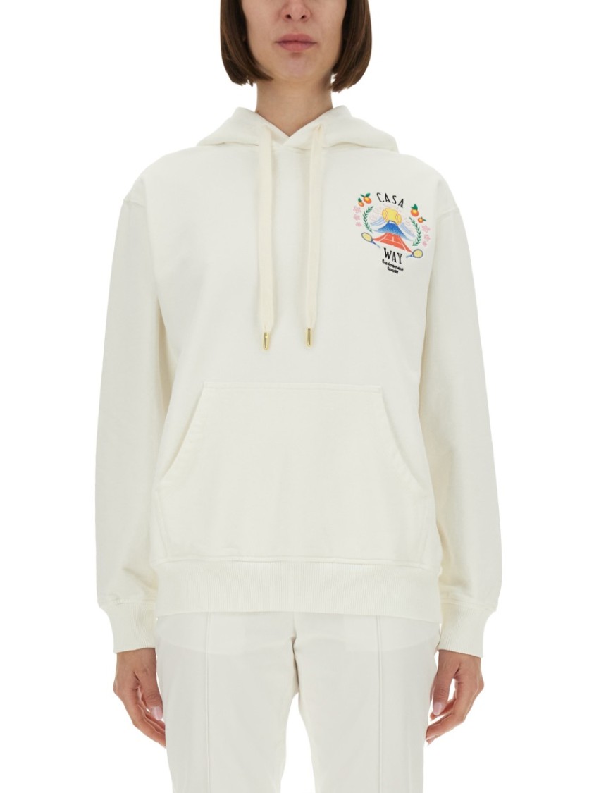 Casablanca Knitwear Hood Embroidered Detail In Neutral