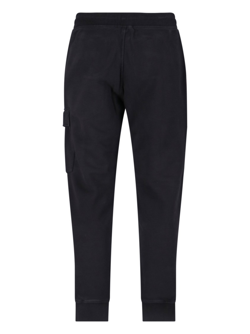 C.p. Company Utility Trousers With Elastic Waistband And Cargo Pocket In Black