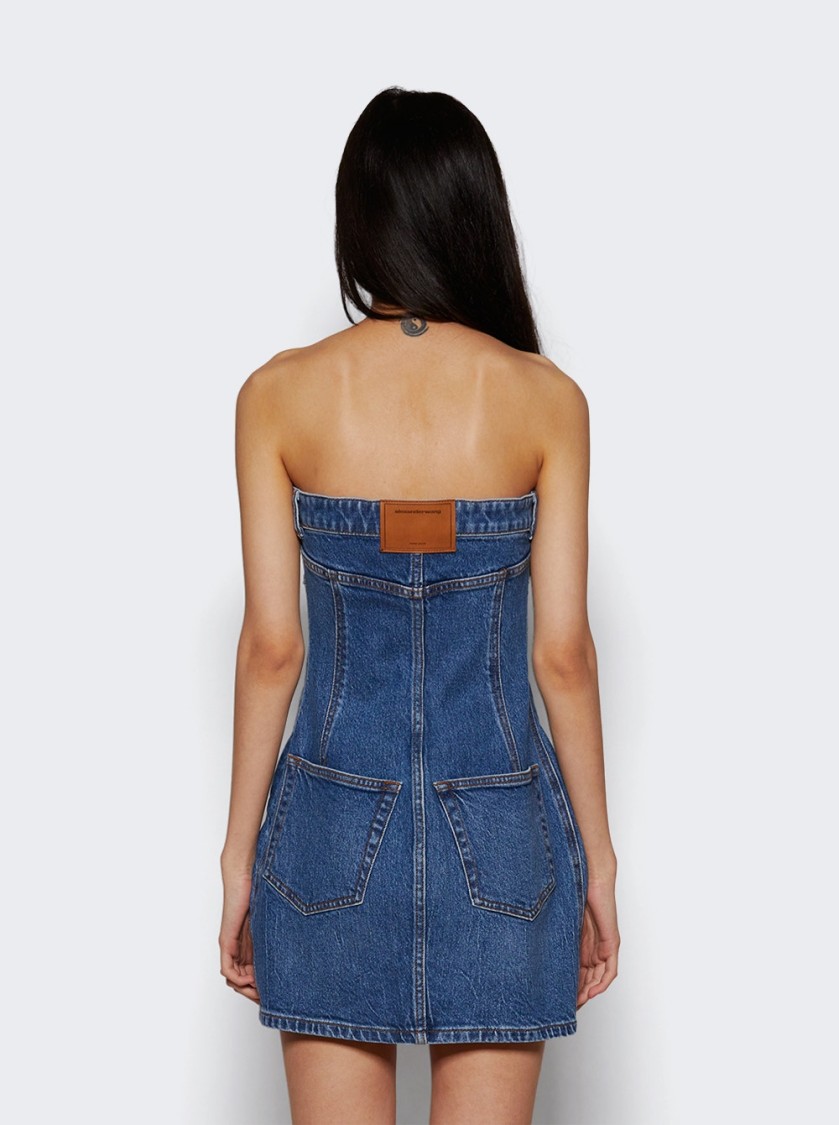 Alexander Wang Stretch Denim Tube Dress Deep Blue In Blue