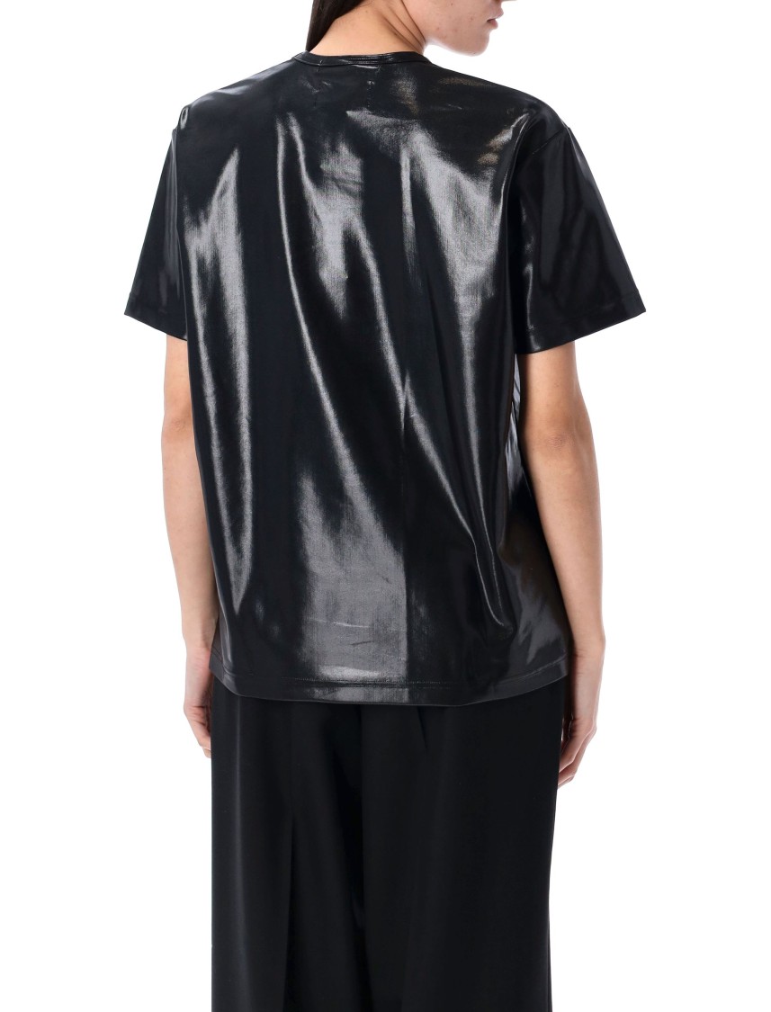 Shop Junya Watanabe Glossy Finish Black T-shirt