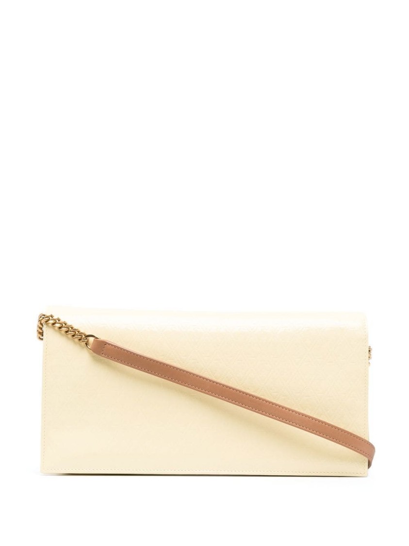 Saint Laurent Kate Patent Handbag In Neutral