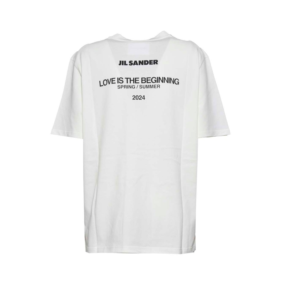 Jil Sander Butter White Cotton T-shirt With Back Print In White