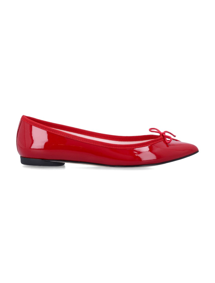 Shop Repetto Pointy Toe Ballet Flats With Glossy Finish In Red